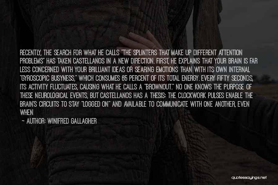 Winifred Gallagher Quotes: Recently, The Search For What He Calls The Splinters That Make Up Different Attention Problems Has Taken Castellanos In A