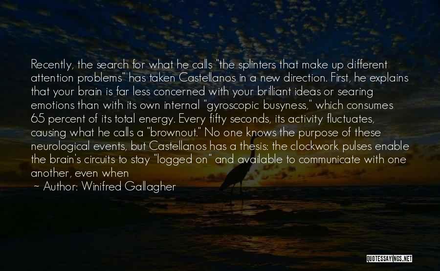 Winifred Gallagher Quotes: Recently, The Search For What He Calls The Splinters That Make Up Different Attention Problems Has Taken Castellanos In A