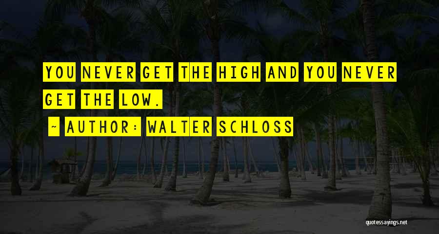 Walter Schloss Quotes: You Never Get The High And You Never Get The Low.