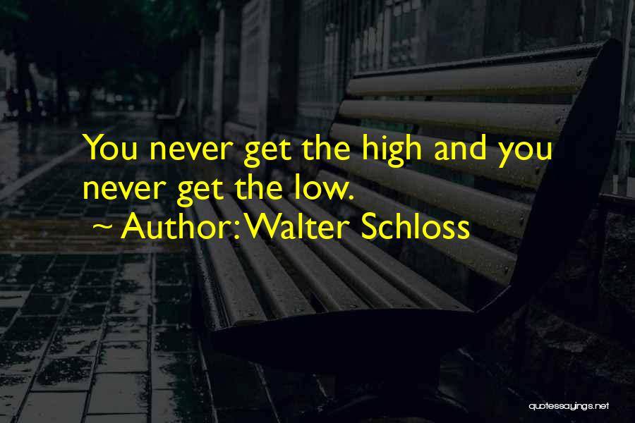 Walter Schloss Quotes: You Never Get The High And You Never Get The Low.