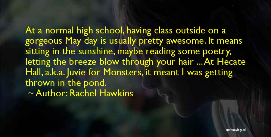 Rachel Hawkins Quotes: At A Normal High School, Having Class Outside On A Gorgeous May Day Is Usually Pretty Awesome. It Means Sitting