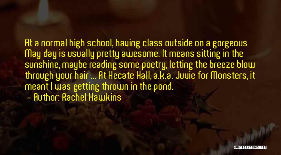 Rachel Hawkins Quotes: At A Normal High School, Having Class Outside On A Gorgeous May Day Is Usually Pretty Awesome. It Means Sitting