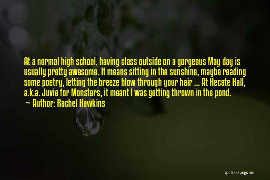 Rachel Hawkins Quotes: At A Normal High School, Having Class Outside On A Gorgeous May Day Is Usually Pretty Awesome. It Means Sitting