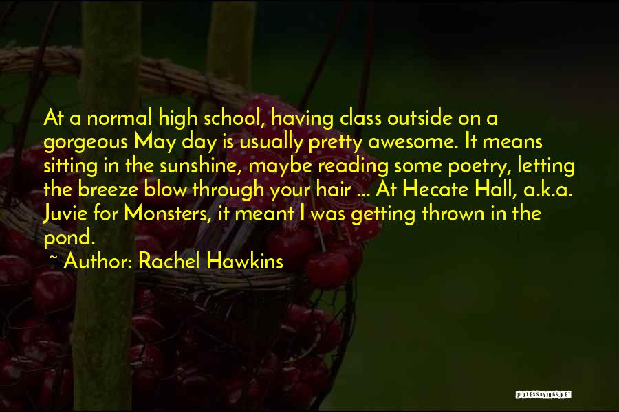 Rachel Hawkins Quotes: At A Normal High School, Having Class Outside On A Gorgeous May Day Is Usually Pretty Awesome. It Means Sitting