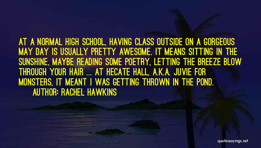 Rachel Hawkins Quotes: At A Normal High School, Having Class Outside On A Gorgeous May Day Is Usually Pretty Awesome. It Means Sitting