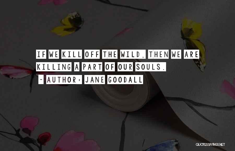Jane Goodall Quotes: If We Kill Off The Wild, Then We Are Killing A Part Of Our Souls.