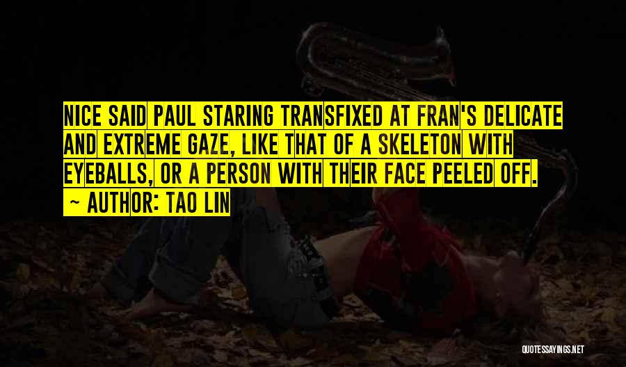 Tao Lin Quotes: Nice Said Paul Staring Transfixed At Fran's Delicate And Extreme Gaze, Like That Of A Skeleton With Eyeballs, Or A