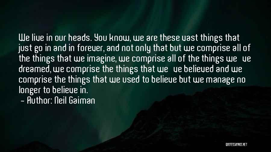 Neil Gaiman Quotes: We Live In Our Heads. You Know, We Are These Vast Things That Just Go In And In Forever, And