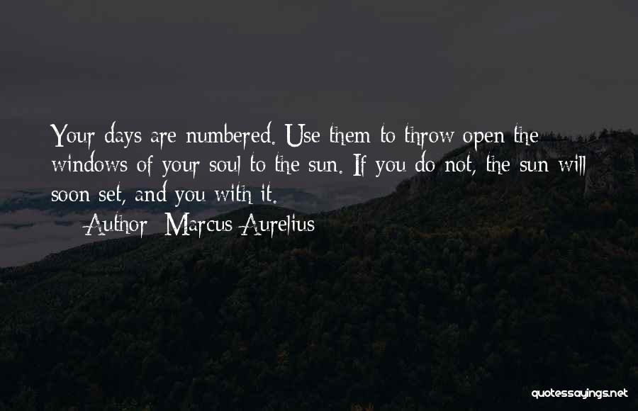 Marcus Aurelius Quotes: Your Days Are Numbered. Use Them To Throw Open The Windows Of Your Soul To The Sun. If You Do