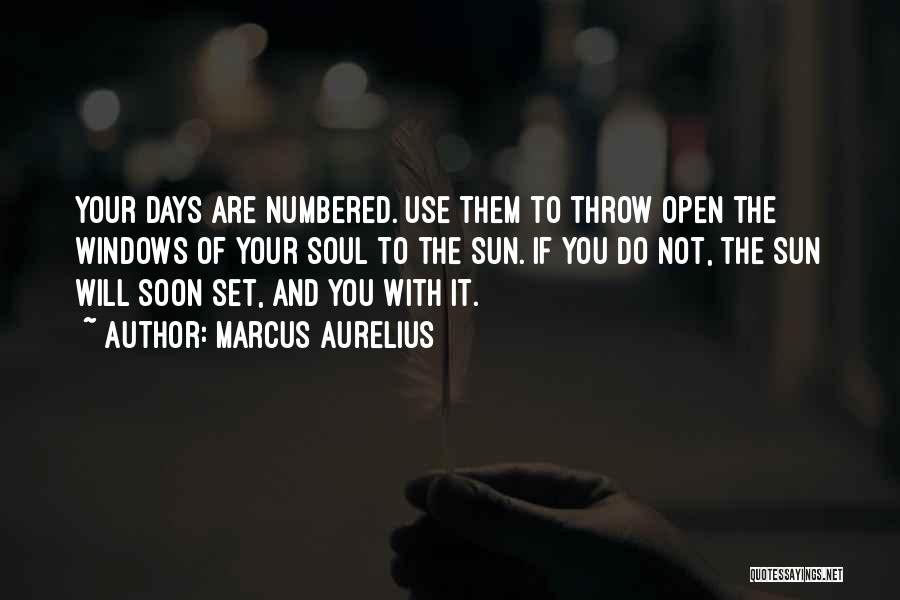 Marcus Aurelius Quotes: Your Days Are Numbered. Use Them To Throw Open The Windows Of Your Soul To The Sun. If You Do