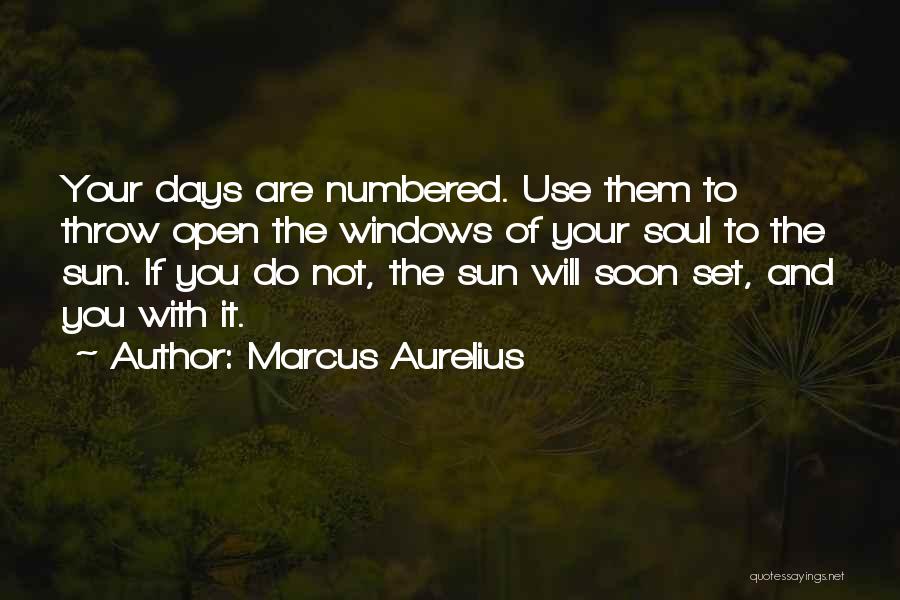 Marcus Aurelius Quotes: Your Days Are Numbered. Use Them To Throw Open The Windows Of Your Soul To The Sun. If You Do