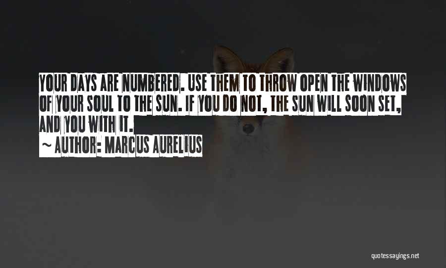 Marcus Aurelius Quotes: Your Days Are Numbered. Use Them To Throw Open The Windows Of Your Soul To The Sun. If You Do