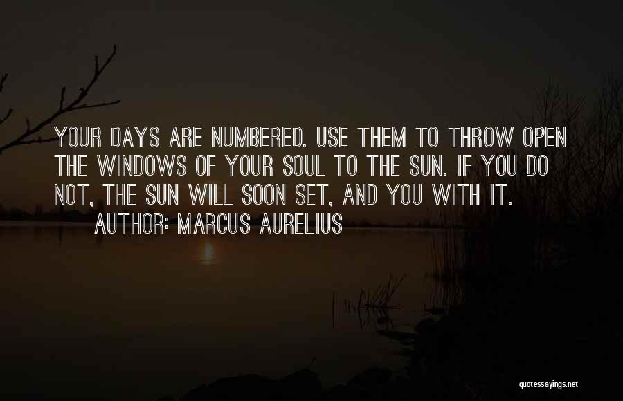 Marcus Aurelius Quotes: Your Days Are Numbered. Use Them To Throw Open The Windows Of Your Soul To The Sun. If You Do