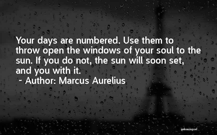 Marcus Aurelius Quotes: Your Days Are Numbered. Use Them To Throw Open The Windows Of Your Soul To The Sun. If You Do