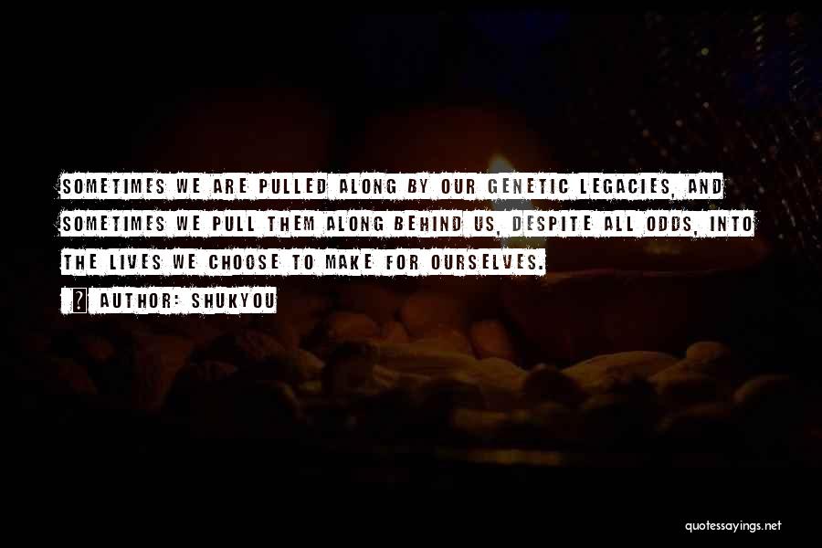 Shukyou Quotes: Sometimes We Are Pulled Along By Our Genetic Legacies, And Sometimes We Pull Them Along Behind Us, Despite All Odds,