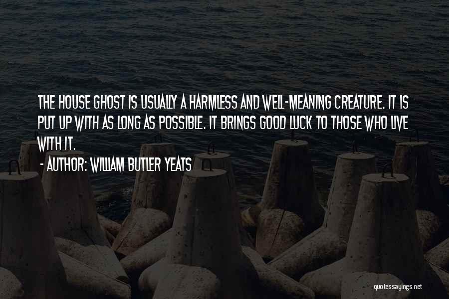 William Butler Yeats Quotes: The House Ghost Is Usually A Harmless And Well-meaning Creature. It Is Put Up With As Long As Possible. It