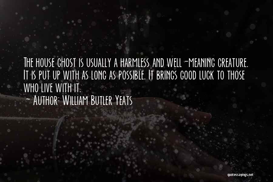 William Butler Yeats Quotes: The House Ghost Is Usually A Harmless And Well-meaning Creature. It Is Put Up With As Long As Possible. It