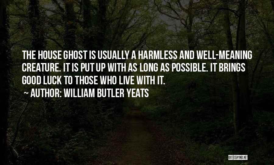 William Butler Yeats Quotes: The House Ghost Is Usually A Harmless And Well-meaning Creature. It Is Put Up With As Long As Possible. It