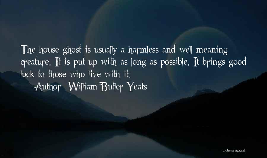 William Butler Yeats Quotes: The House Ghost Is Usually A Harmless And Well-meaning Creature. It Is Put Up With As Long As Possible. It