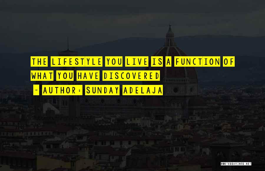 Sunday Adelaja Quotes: The Lifestyle You Live Is A Function Of What You Have Discovered