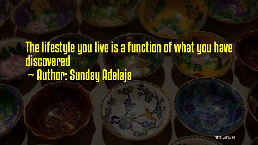 Sunday Adelaja Quotes: The Lifestyle You Live Is A Function Of What You Have Discovered
