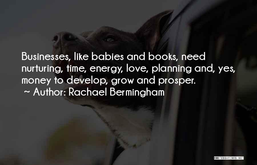 Rachael Bermingham Quotes: Businesses, Like Babies And Books, Need Nurturing, Time, Energy, Love, Planning And, Yes, Money To Develop, Grow And Prosper.