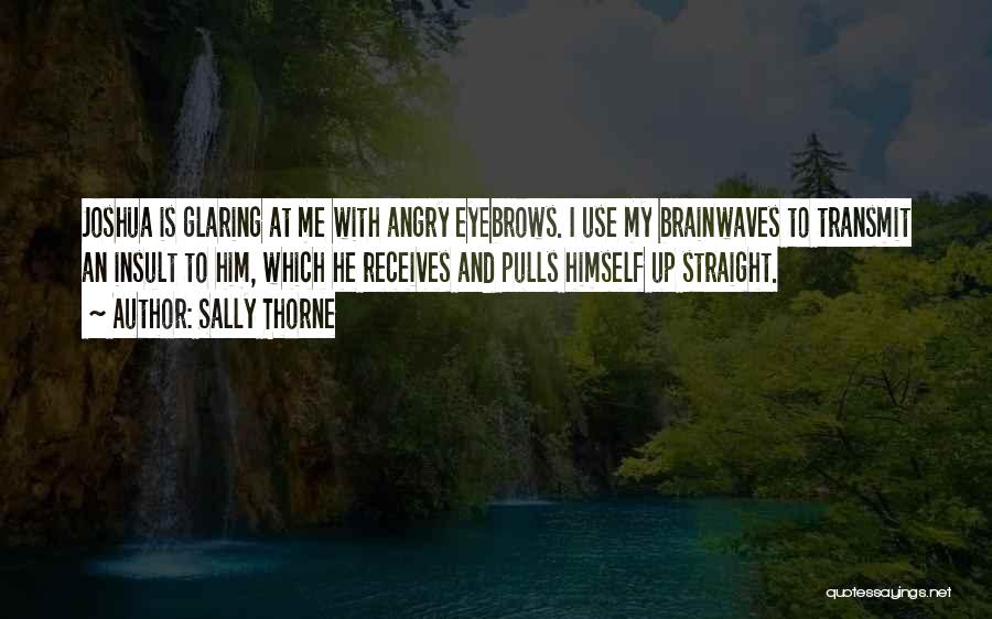 Sally Thorne Quotes: Joshua Is Glaring At Me With Angry Eyebrows. I Use My Brainwaves To Transmit An Insult To Him, Which He