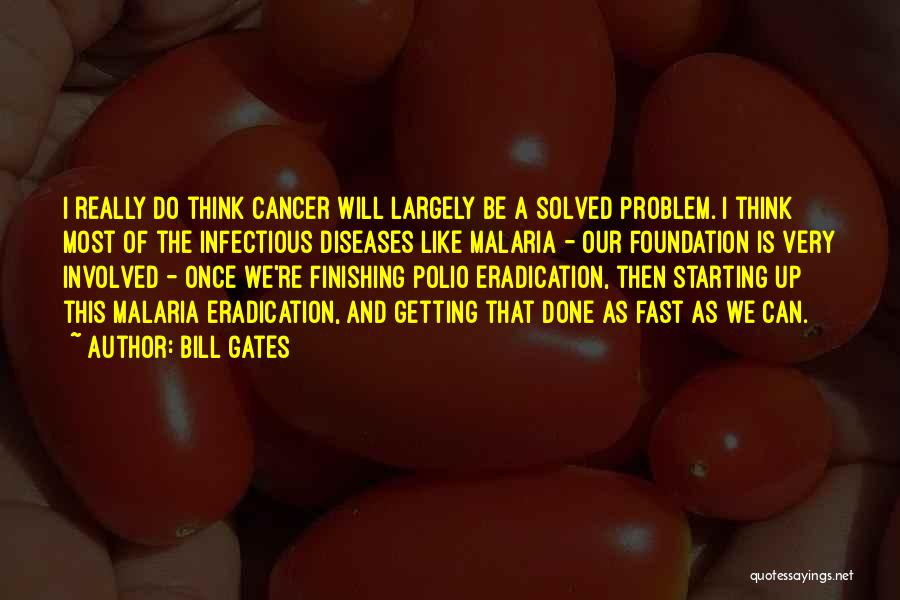 Bill Gates Quotes: I Really Do Think Cancer Will Largely Be A Solved Problem. I Think Most Of The Infectious Diseases Like Malaria