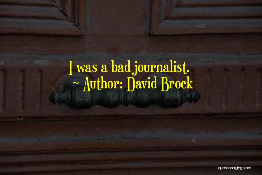 David Brock Quotes: I Was A Bad Journalist.