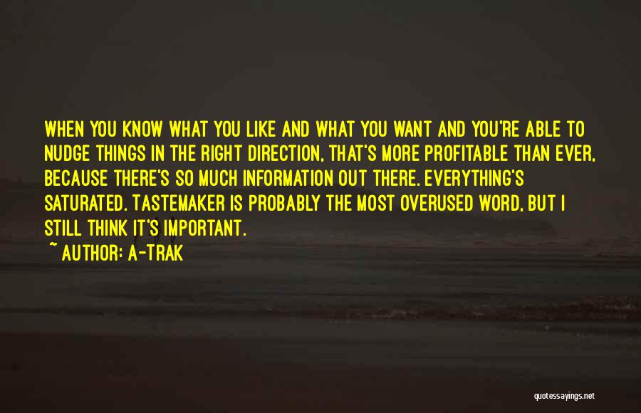 A-Trak Quotes: When You Know What You Like And What You Want And You're Able To Nudge Things In The Right Direction,