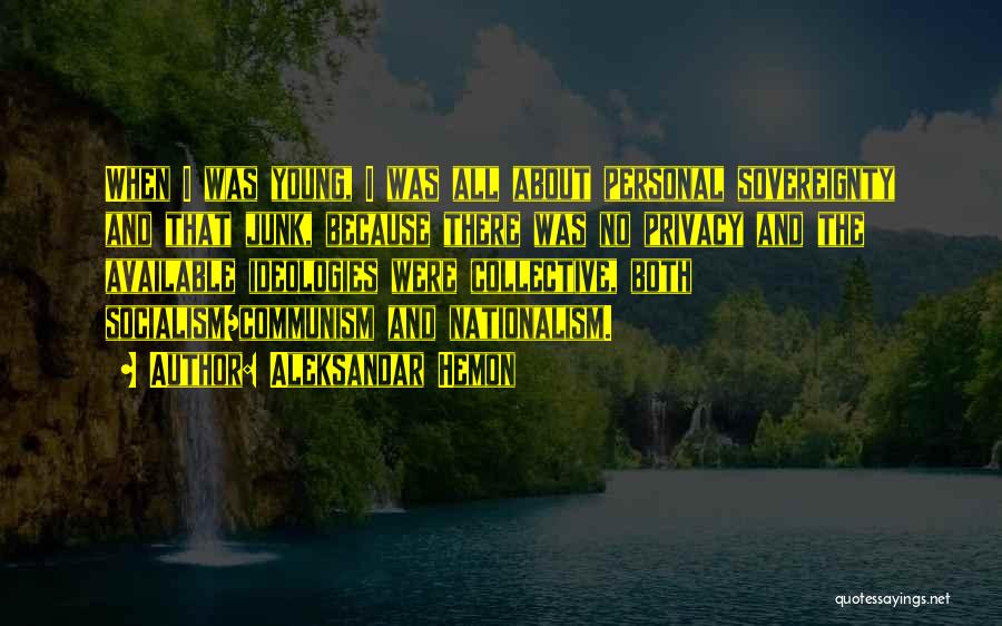 Aleksandar Hemon Quotes: When I Was Young, I Was All About Personal Sovereignty And That Junk, Because There Was No Privacy And The