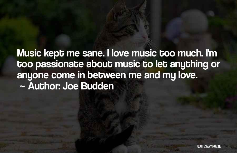 Joe Budden Quotes: Music Kept Me Sane. I Love Music Too Much. I'm Too Passionate About Music To Let Anything Or Anyone Come