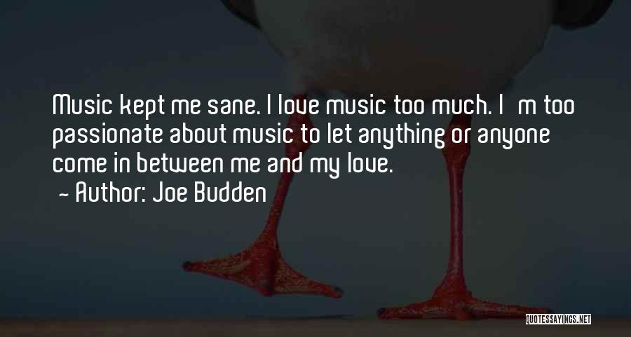 Joe Budden Quotes: Music Kept Me Sane. I Love Music Too Much. I'm Too Passionate About Music To Let Anything Or Anyone Come