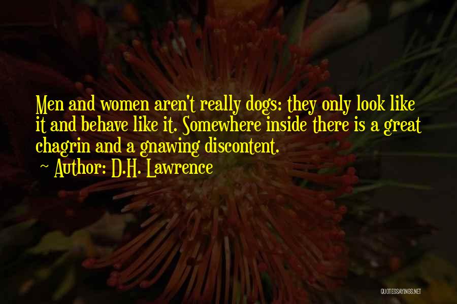 D.H. Lawrence Quotes: Men And Women Aren't Really Dogs: They Only Look Like It And Behave Like It. Somewhere Inside There Is A