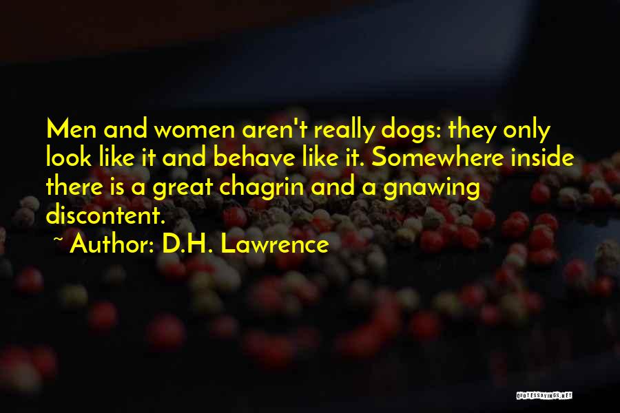 D.H. Lawrence Quotes: Men And Women Aren't Really Dogs: They Only Look Like It And Behave Like It. Somewhere Inside There Is A