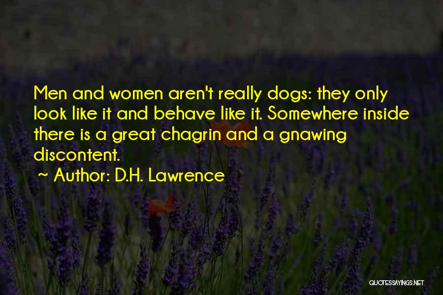 D.H. Lawrence Quotes: Men And Women Aren't Really Dogs: They Only Look Like It And Behave Like It. Somewhere Inside There Is A