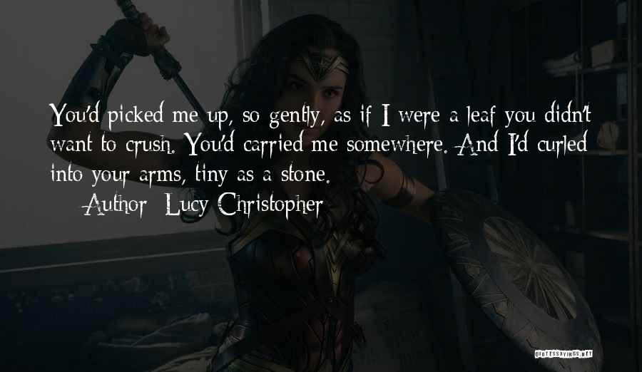 Lucy Christopher Quotes: You'd Picked Me Up, So Gently, As If I Were A Leaf You Didn't Want To Crush. You'd Carried Me