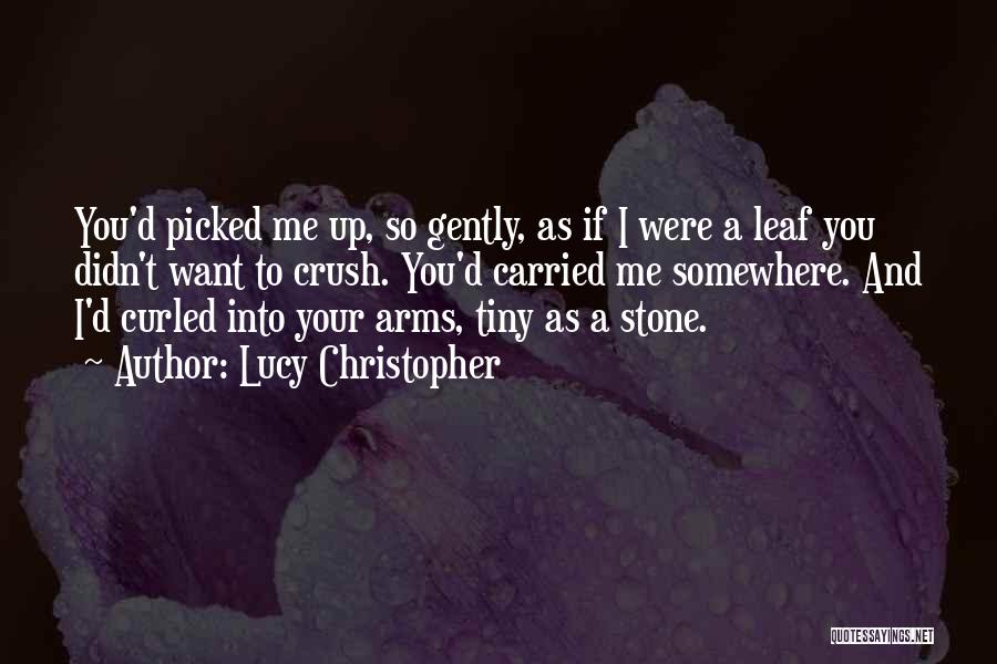 Lucy Christopher Quotes: You'd Picked Me Up, So Gently, As If I Were A Leaf You Didn't Want To Crush. You'd Carried Me