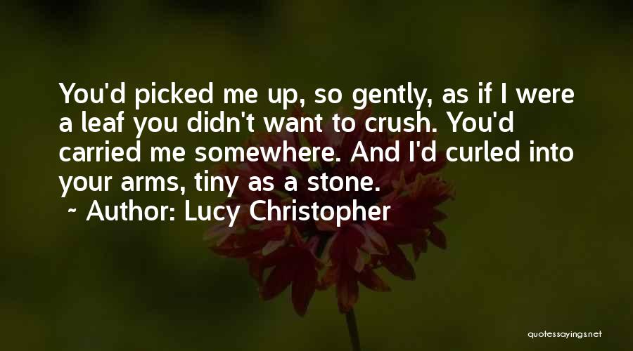 Lucy Christopher Quotes: You'd Picked Me Up, So Gently, As If I Were A Leaf You Didn't Want To Crush. You'd Carried Me