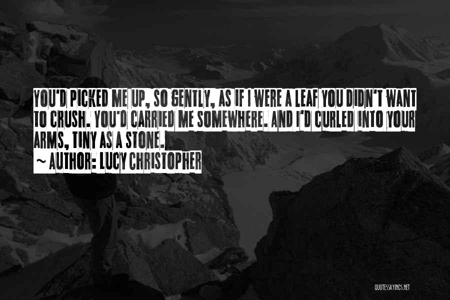 Lucy Christopher Quotes: You'd Picked Me Up, So Gently, As If I Were A Leaf You Didn't Want To Crush. You'd Carried Me
