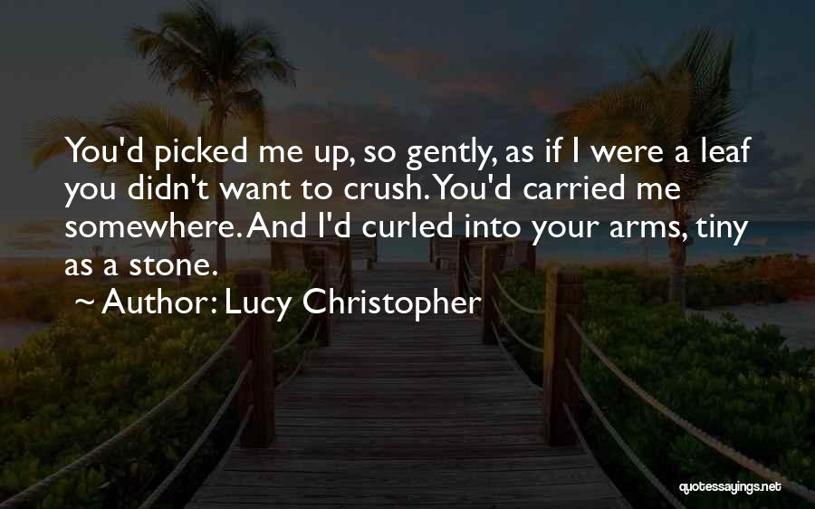 Lucy Christopher Quotes: You'd Picked Me Up, So Gently, As If I Were A Leaf You Didn't Want To Crush. You'd Carried Me