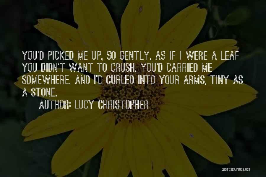 Lucy Christopher Quotes: You'd Picked Me Up, So Gently, As If I Were A Leaf You Didn't Want To Crush. You'd Carried Me