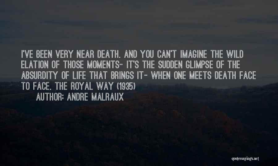 Andre Malraux Quotes: I've Been Very Near Death. And You Can't Imagine The Wild Elation Of Those Moments- It's The Sudden Glimpse Of