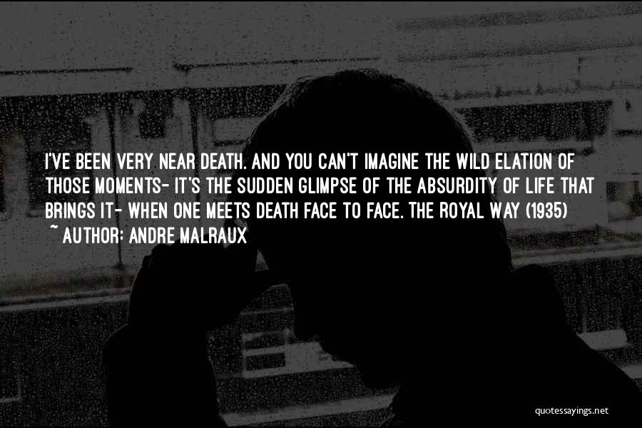 Andre Malraux Quotes: I've Been Very Near Death. And You Can't Imagine The Wild Elation Of Those Moments- It's The Sudden Glimpse Of