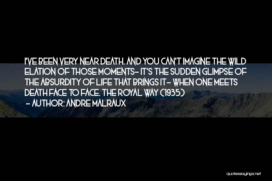 Andre Malraux Quotes: I've Been Very Near Death. And You Can't Imagine The Wild Elation Of Those Moments- It's The Sudden Glimpse Of