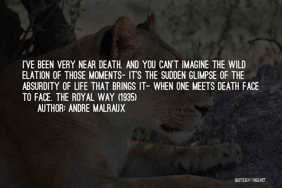 Andre Malraux Quotes: I've Been Very Near Death. And You Can't Imagine The Wild Elation Of Those Moments- It's The Sudden Glimpse Of