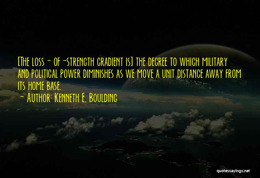 Kenneth E. Boulding Quotes: [the Loss- Of-strength Gradient Is] The Degree To Which Military And Political Power Diminishes As We Move A Unit Distance