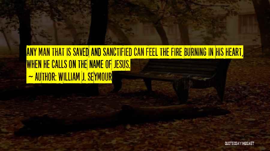 William J. Seymour Quotes: Any Man That Is Saved And Sanctified Can Feel The Fire Burning In His Heart, When He Calls On The