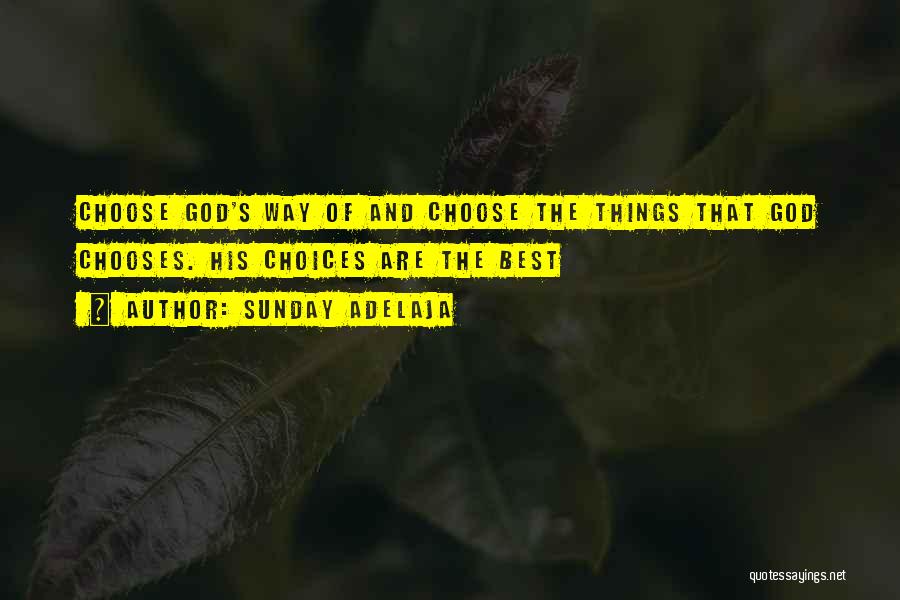 Sunday Adelaja Quotes: Choose God's Way Of And Choose The Things That God Chooses. His Choices Are The Best