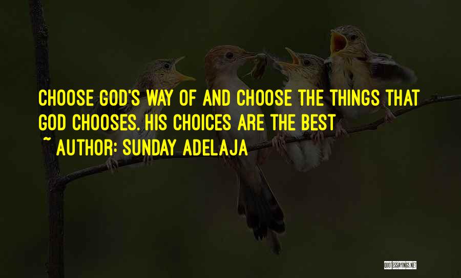 Sunday Adelaja Quotes: Choose God's Way Of And Choose The Things That God Chooses. His Choices Are The Best